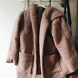 pink teddy bear coat